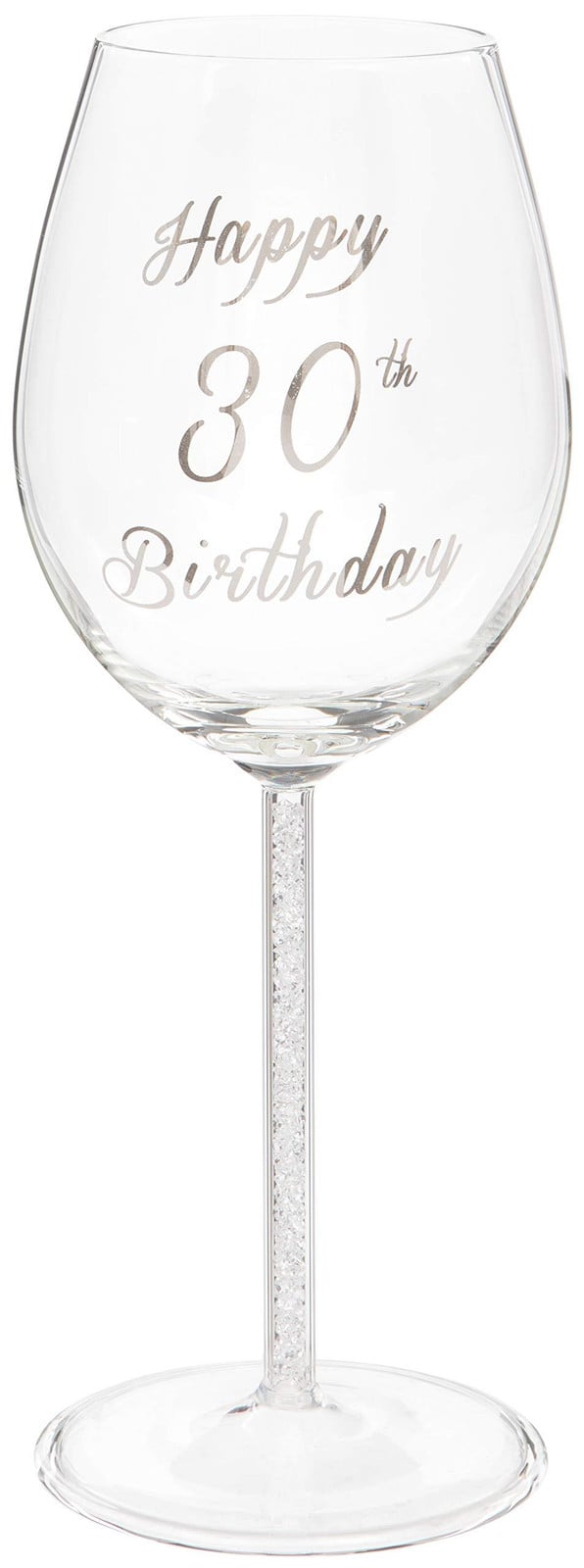 Dripio Wijnglas Happy 30e Verjaardag met diamantvormige voet, 400 ml
