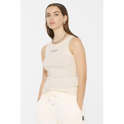 Tanktop HARLEM SOUL, Damen, Gr. S, beige (nature), Single Jersey, Material: 96% Baumwolle, 4% Elasthan, bedruckt, slim fit normal, Rundhals, Tops Tanktop, elastisch & enganliegend