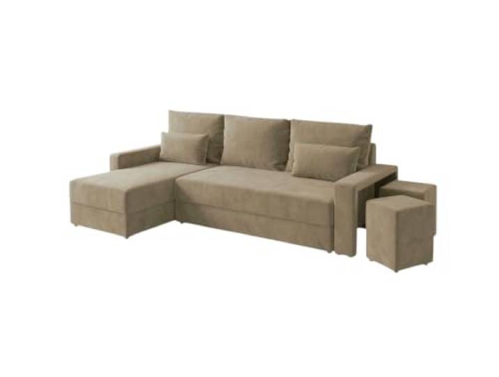 Furnelo Austin Ecksofa L Schlaffunktion Bettkasten 2 Hocker