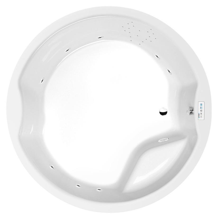 Polysan ROYAL ROUND Whirlpool-Badewanne, 172x172x49cm, Highline Hydro, Chrom
