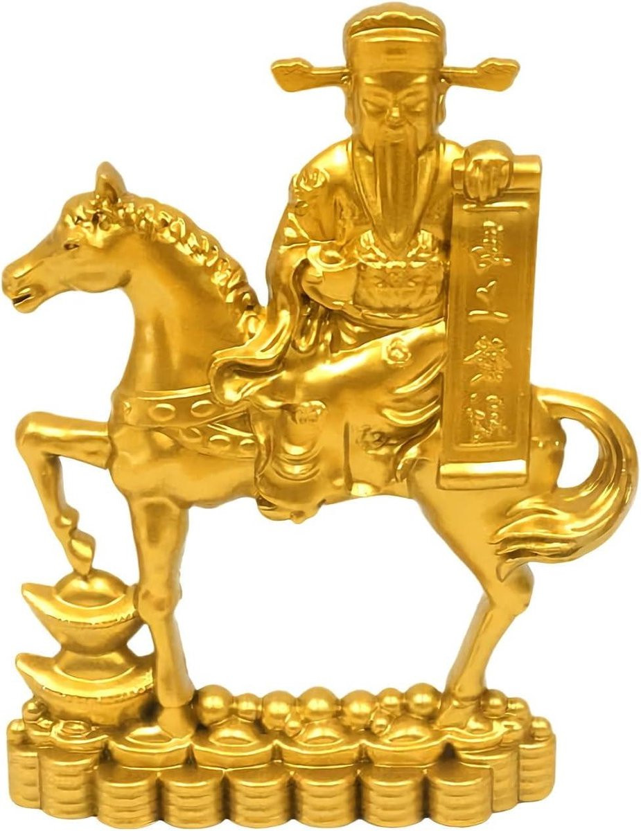 Silvester Paardenbeeld Metaal Goud - Dierenfiguur voor Huisdecoratie - H x B x D: 10 x 5 x 5 cm