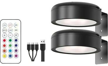 Uplift Picks GalleryEase No Drill Magnetic Rechargeable Picture Light black Rgb (2 Pcs)