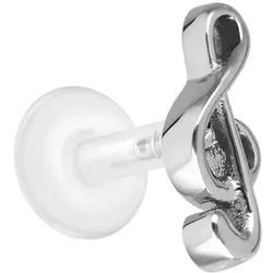 PTFE Labret mit Innengewinde + Titan-Aufsatz NOTENSCHLÜSSEL