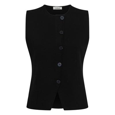 Strickjacke SOAKED IN LUXURY "SOAKED IN LUXURY Strickweste SLHavena", Damen, Gr. M, schwarz, Strickjacken Strickjacke