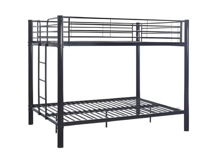Lit superposé 4 places métal noir 2x140x190 cm sommier inclus COLOSSE