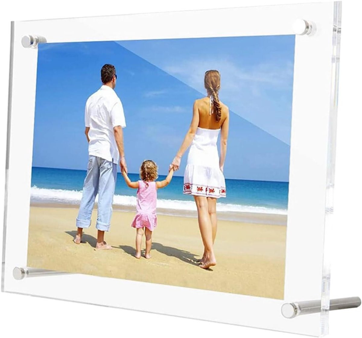 Acryl Fotolijst Dubbel Paneel met Zwevend Effect - A4 - Transparant