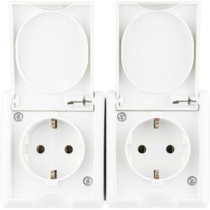REV-Ritter Steckdose AquaForm, IP44, Aufputz, 2-fach, weiß, Feuchtraum