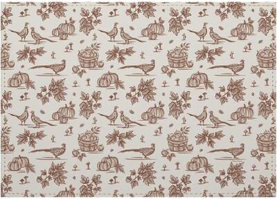 CounterArt Autumn Birds Luxurious Vegan Leather Placemats 4 Pack Look and Feel of Genuine Leather Infused with Copper Easily Wipes Clean