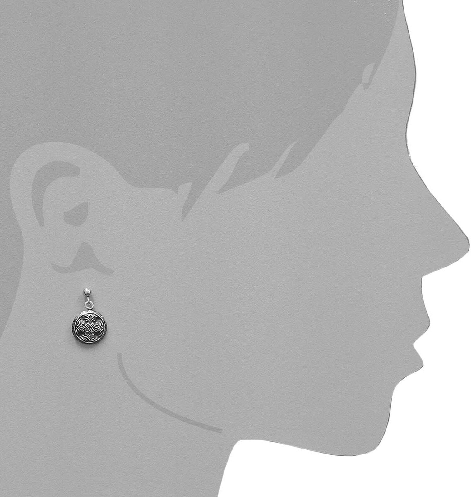 Paar Ohrhänger OSTSEE-SCHMUCK "Ostsee-Schmuck Ohrhänger Hiddensee 13 mm rund", weiß (weiß, neutral), Ohrringe, Damen, 21 x 13mm, Silber 925 (Sterlingsilber), Paar Ohrhänger