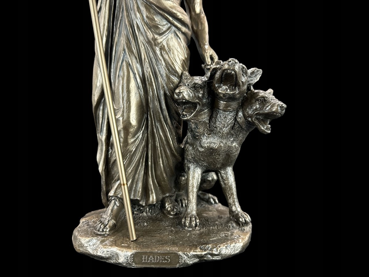 Hades God van de Onderwereld Standbeeld met Veronese Bronzen Afwerking