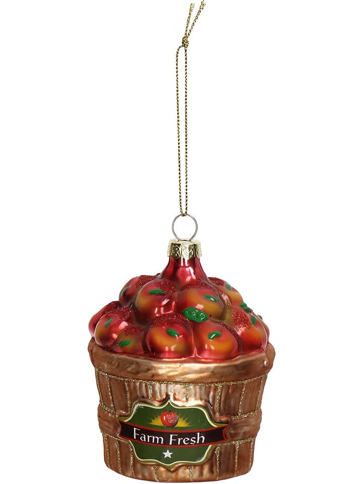Kersten Christbaumkugel ''Apple Basket'' in Rot/ Gold - (H)8 cm - onesize
