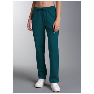 Sweathose TRIGEMA "TRIGEMA Freizeithose aus Sweat-Qualität", Damen, Gr. 3XL, Normalgrößen, grün (saphir), Sweatware, 70% Baumwolle, 30% Polyester, Hosen Sweathose