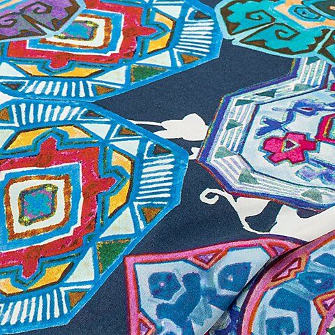 Viskose-Blusenstoff "Ornamente", bunt