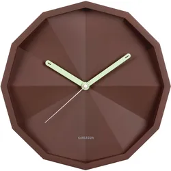 Karlsson, Wanduhr, Wanduhr „Firenze“, schokoladenbraun mit zartem Grün