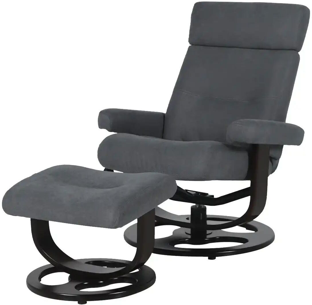 uno Sessel-Hocker-Set mit Relaxfunktion Mateo ¦ grau ¦ Maße (cm): B: 80 H: 104