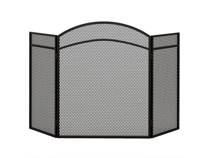 KAMINSCHUTZGITTER, Klappbares Kamingitter mit 3 Paneelen, 96 x 60 cm, Schwarz