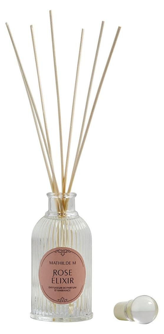 Dripio Ruimtediffuser met rozengeur en rietstengels, 200 ml