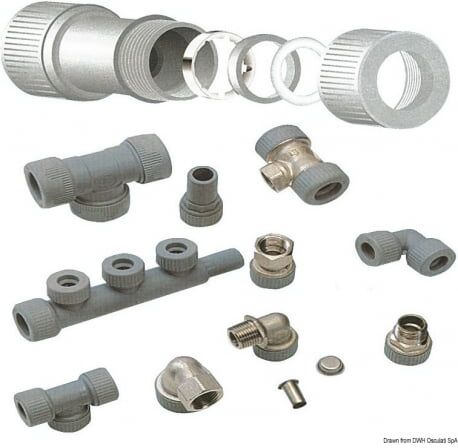 Osculati Sistema Hydrofix di raccordi per impianti idrici Raccordo a T 1/2" Hydrofix