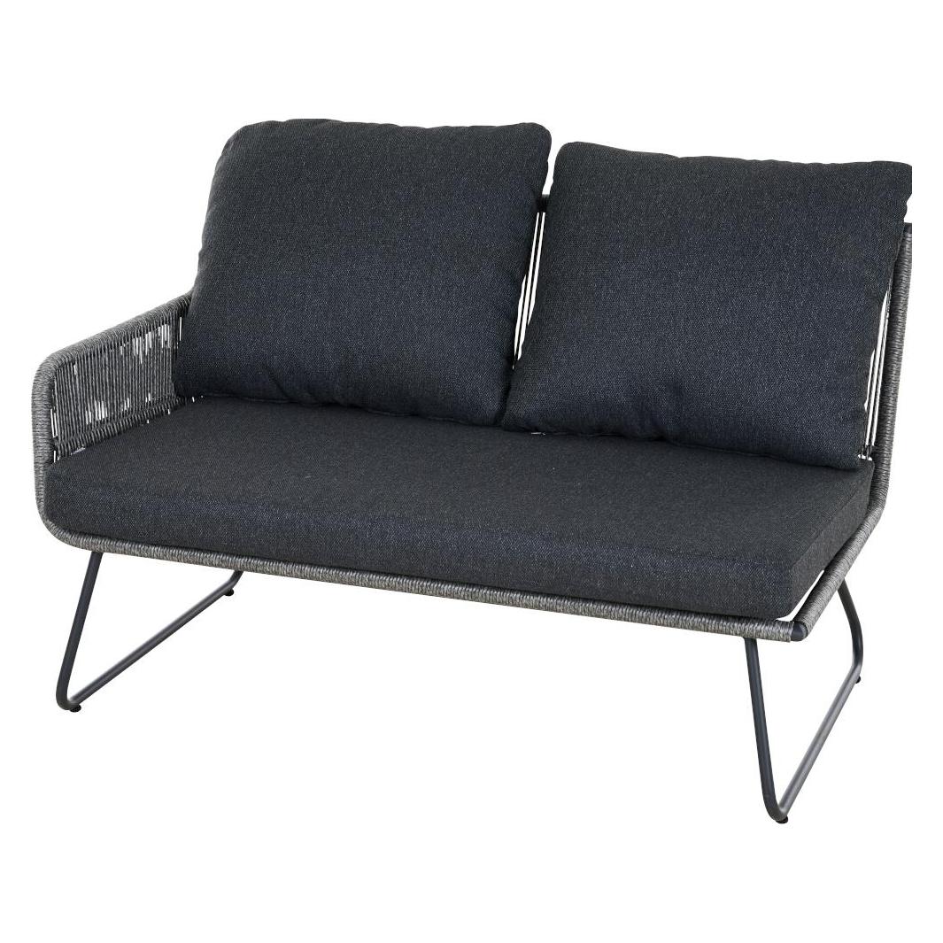 Siena Garden Kansas Loungebank, Armlehne rechts,grau Alu, Geflecht, inkl. Kissen (T59864)