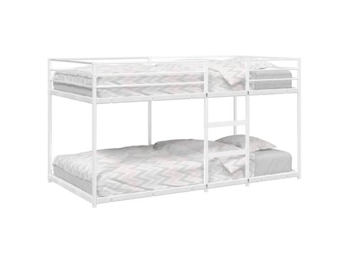 YUOTYRKTEJRSG Stahl Metallgestell platzsparend Doppelbett Weiß 100x200 cm Etagenbett ohne Matratze Weiß 100x200 cm Stahl Hochbett mit Leiter Rausfallschutz Platzsparend für Kinder Jugendliche Gäste