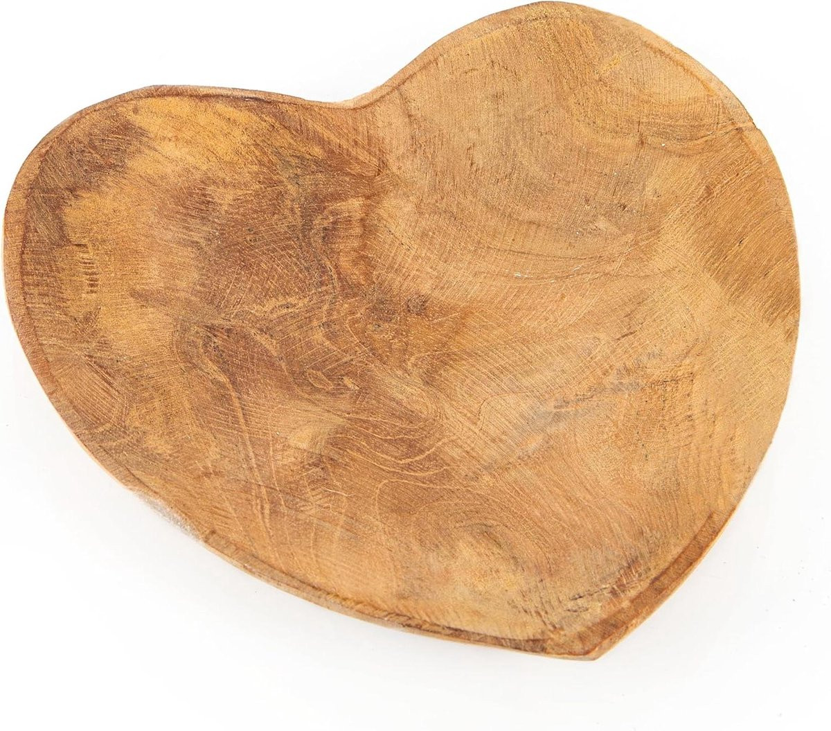 Houten Hart Schaal Bruin - Decoratieve Kom voor Sieraden - 15 x 15 cm