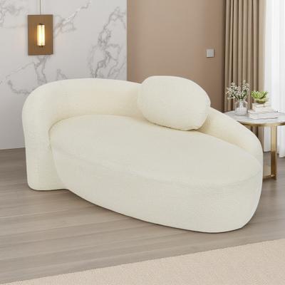 ZWYO HOSIMU "67"" Boucle Lounge Chair with Pillow, Integrated Backrest & Armrest, Space-Saving Single Sofa for Living Room Bedroom."