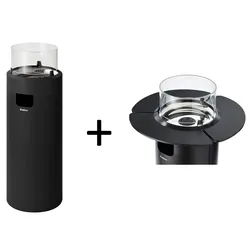 Enders  Feuerstelle  Heizpilz  Nova  LED  L  Black  Gas  Terrassen  Heizstrahler  +  Tisch  Ablage  3-er  Set