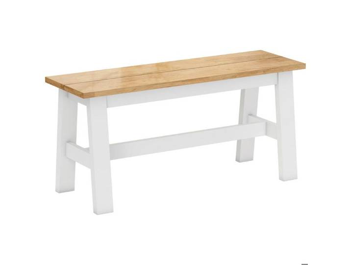 YWJ Banc 2 Places Blanc Bois Caoutchouc Imitation Chêne Stabilisant Salon Entrée Salle Manger