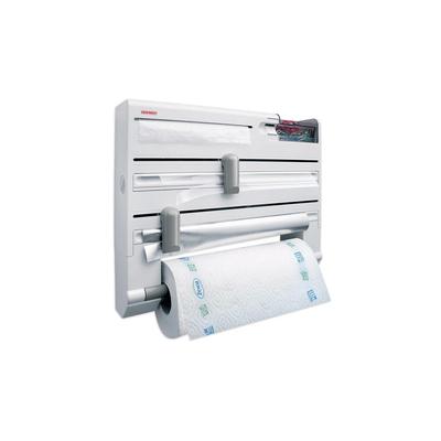 Wandrollenhalter LEIFHEIT "Parat Plus", weiß, H:30cm L:38cm T:6,5cm, Edelstahl, Kunststoff, Küchenrollenhalter, inkl. Tesafilm-Spender u. Kleinteile-Box