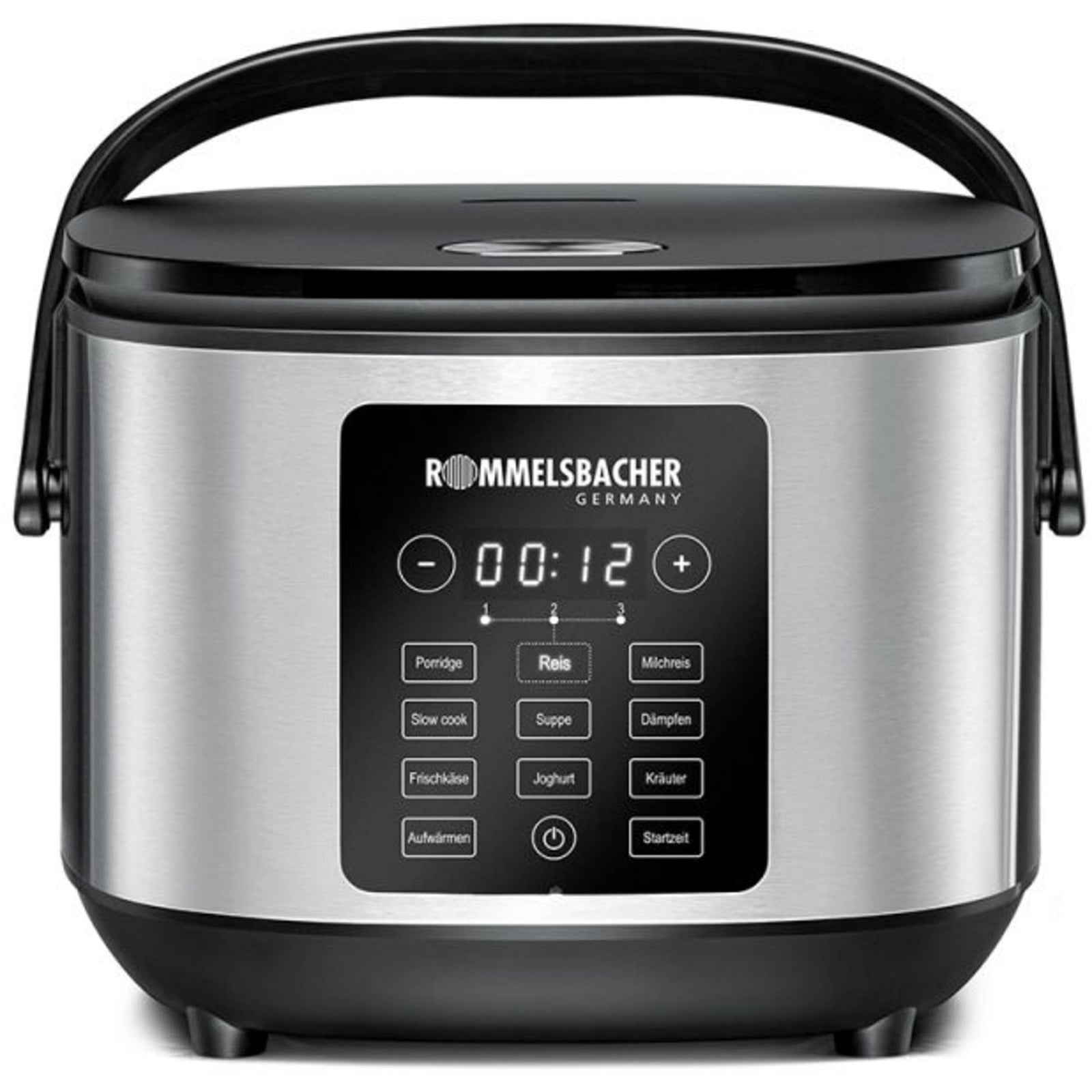 Rommelsbacher Multi-rijstkoker MRK 650, roestvrij staal/zwart, 3 liter, 600 watt
