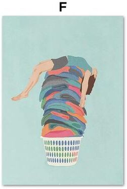 Inspired Living Modern Nordic Laundry Room Canvas Wall Art Print 30x45cm No Frame f