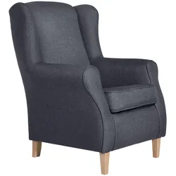 Ohrensessel Lorris Blaugrau Flachgewebe