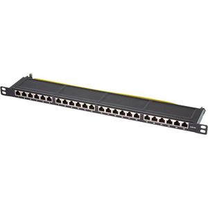 LogiLink Patchpanel NP0063, Cat 6A, 19Zoll, 0,5HE, schwarz, STP geschirmt, mit 24Ports
