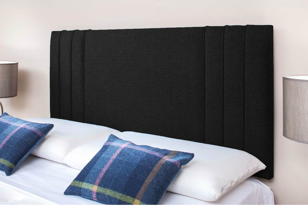 17 Stories Erial Upholstered Twill Headboard Black Super King (6')