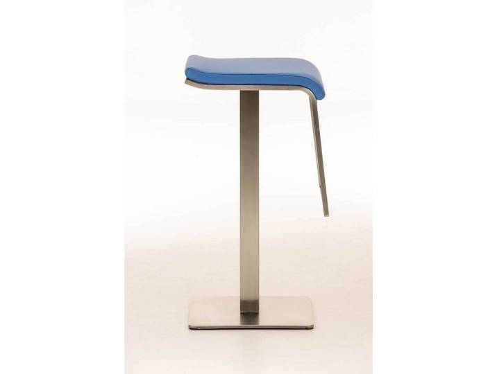 TPFLiving Barhocker Kunstleder (Barstuhl - Tresenhocker - Thekenhocker - Hocker für Küche), Gestell Edelstahl - Sitzfläche: Kunstleder Blau