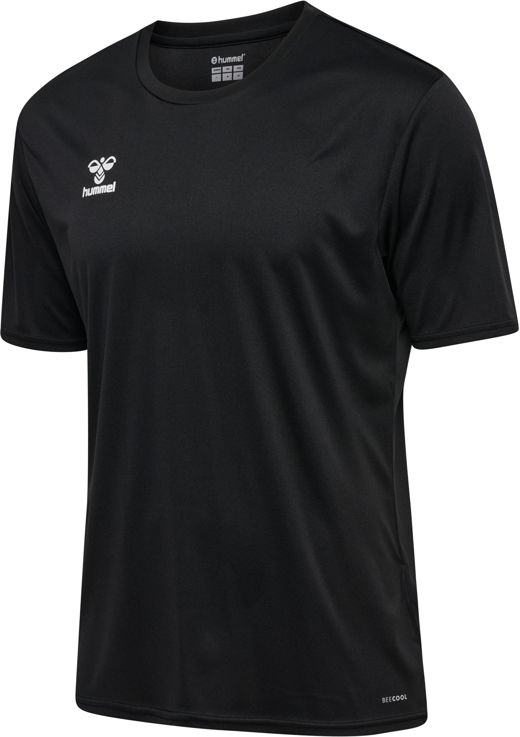 Trainingsshirt HUMMEL "HMLESSENTIAL JERSEY S/S", Damen, Gr. XXL, schwarz, Trikot, Obermaterial: 100% Polyester, unifarben, Basic normal, Rundhals, Shirts Trainingsshirt, Kurzarm-Design, mit Rundhalsausschnitt, in Trikot-Qualität schwarz XXL