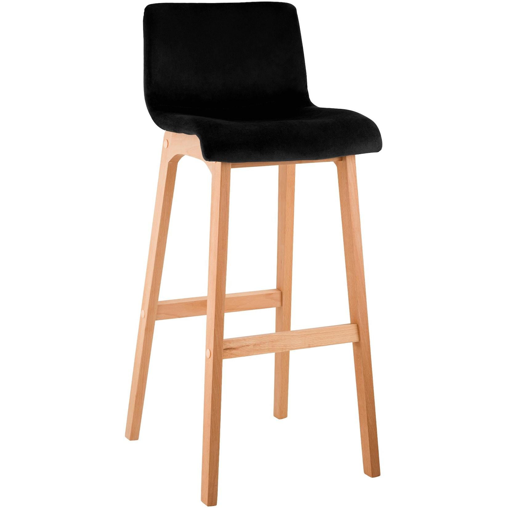 CLP Barhocker Hoover Samt Natura - Farbe: schwarz