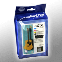 4 Brother Tinten LC-421XLVAL Multipack KCMY