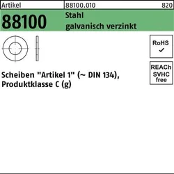 Unterlegscheibe R 88100 23x 46x3 Stahl galv.verz. 100 Stück