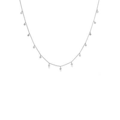 Kette mit Anhänger ELLI "Halskette Plättchen Coin Rund Matt Struktur 925 Silber" Gr. 50, silber, Halsketten, Damen, 50, ohne Stein, Silber 925 (Sterlingsilber)