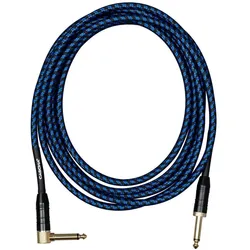 Cascha Professional Line Gitarrenkabel – abgewinkelt – Tweed-Blau – 6 m (6 m), Audiokabel