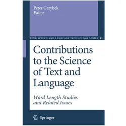Contributions to the Science of Text and Language, Fachbücher von Peter Grzybek
