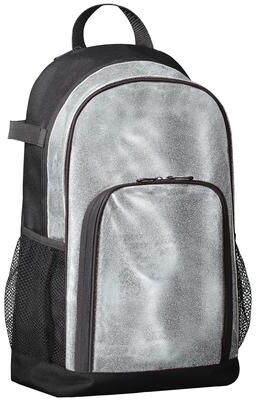 Augusta Sportswear 1106 All Out Glitter Backpack in Silver Glitter/Black   Polyesterpropylene