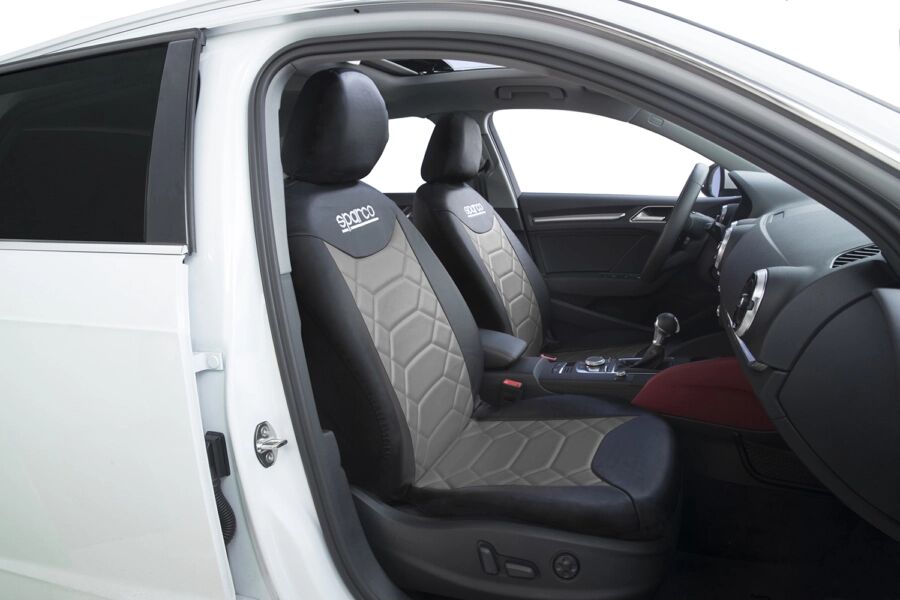 SET COMPLETO COPRISEDILI SPARCO NERO/GRIGIO POLY