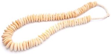 "Artissance 15""L Conical Cream Flat Decorative African Bone Beads, Home Accent Art Decor"
