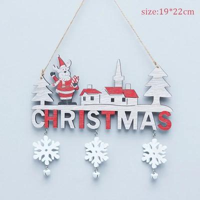 HomeDecorAndMore LLC Handcrafted Wooden Christmas Ornaments Door, Wall & Tree Hanging Decor For Festive Homes style 3