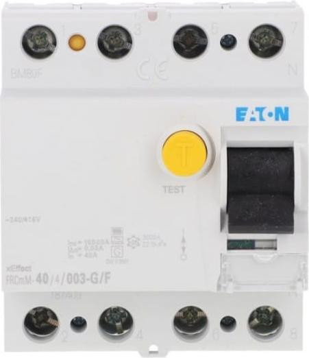 Eaton Differentiaalstroomschakelaar Type G/F FRCMM-40/4/003-G/F 40A 0,03A 10kA