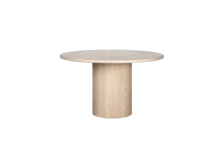 Runder Design Esstisch „Renaissance“ aus italienischem Travertin, Ø 130 cm Beige Richmond Interiors