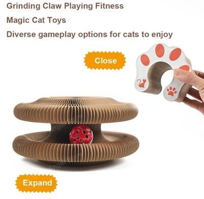Uplift Picks Round Magic Organ Cat Scratching Board With Ball Track For Claw Grinding Play 1 Pc