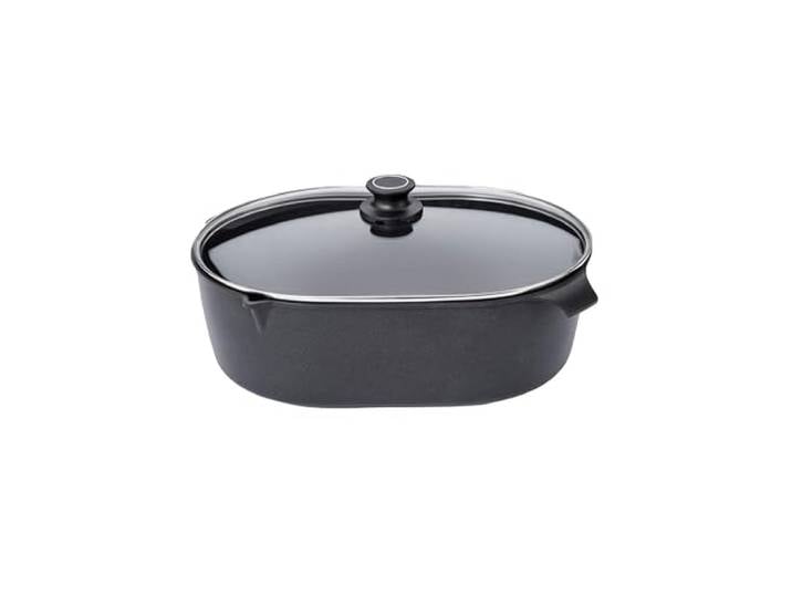 Set Original Gundel GUSS BRÄTER mit Glasdeckel Gigante klein INDUKTION, 32 x 22 x 12,5 cm, Gussbräter